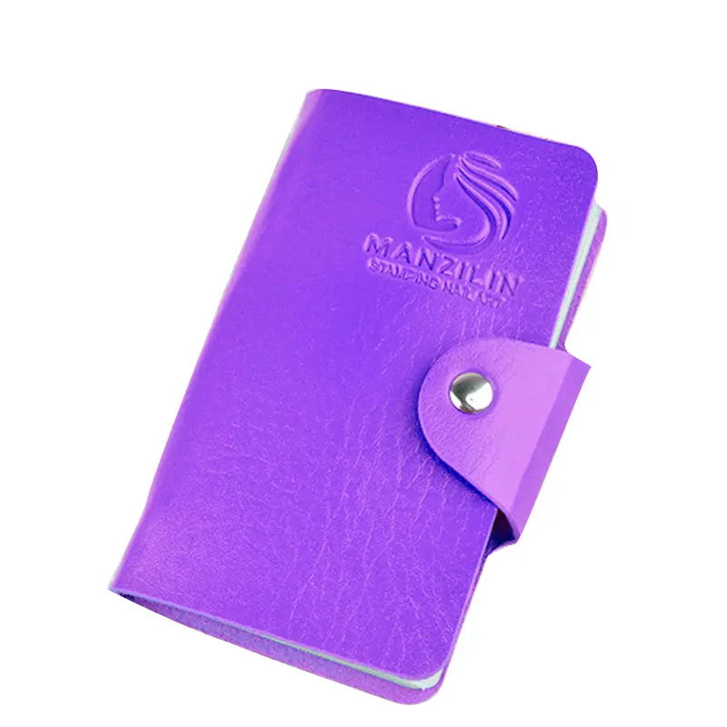 

24 Slots Nail Stamping Plate Package Rectangle Nail Holder Storage Supplies PU Leather Cases Durable Empty Organizer Bag