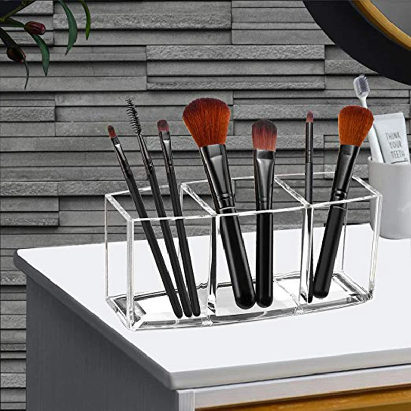 Прозрачный органайзер для макияжа акриловая коробка хранения кистей помады