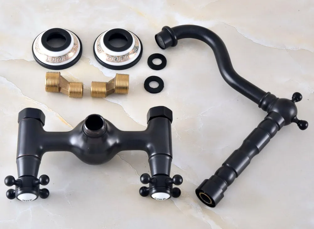 Латунный Смеситель для раковины в ванной и кухне с черной масляной резинкой