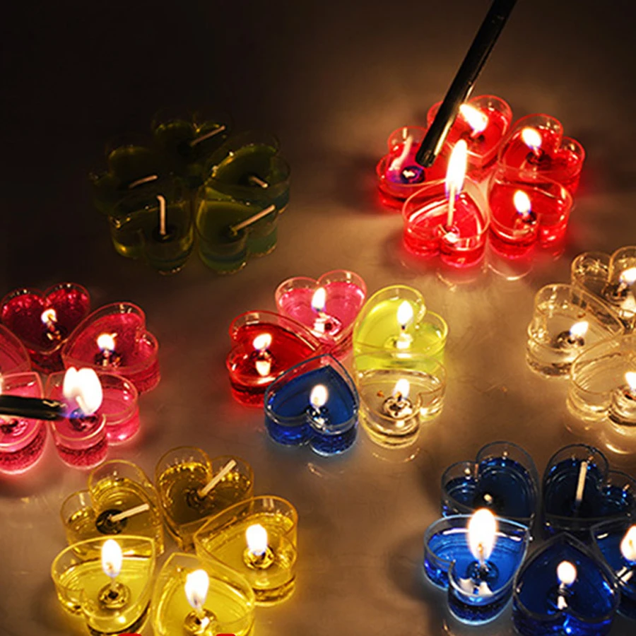 Креативные свечи в форме сердца Желейный воск розовые романтические гелевые