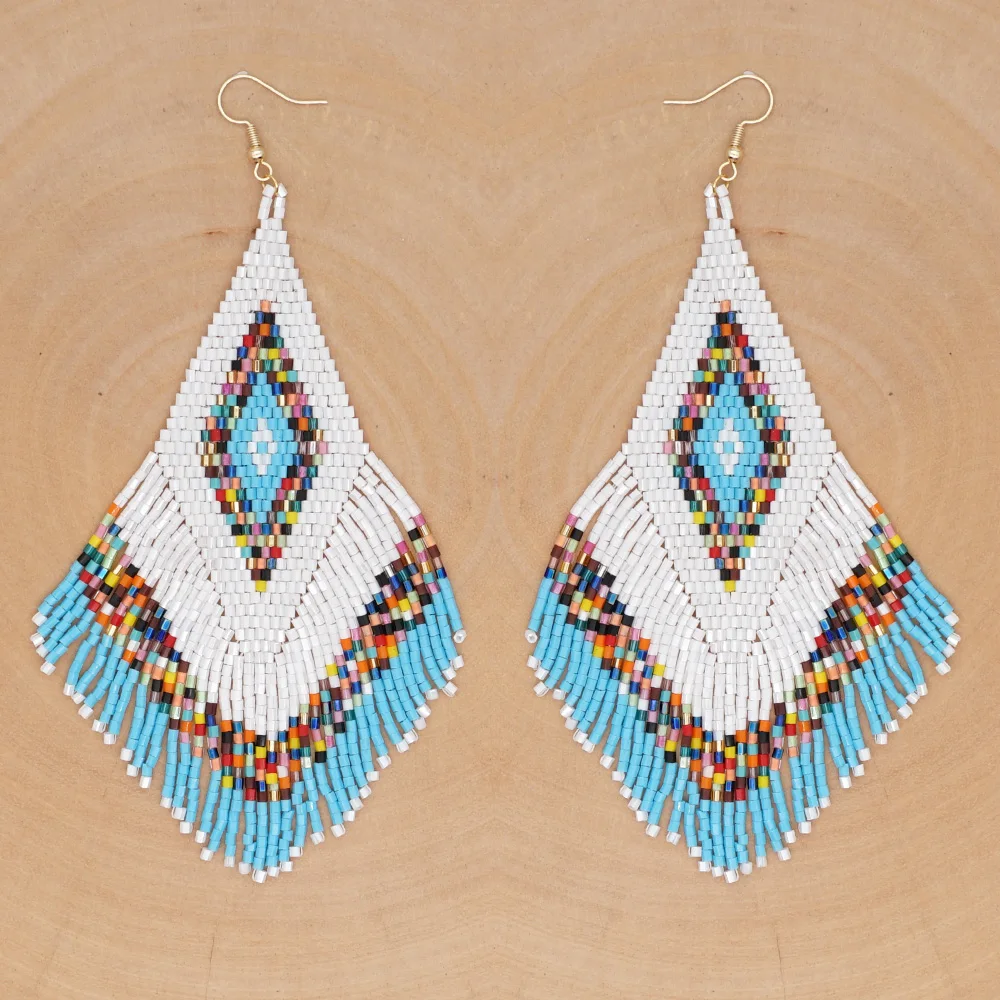 

Go2boho Fringe Tassel Earring Handwoven Pendientes Large Earrings For Women Beadwork Jewelry Gift Long Ear Rings 2021 Trendy