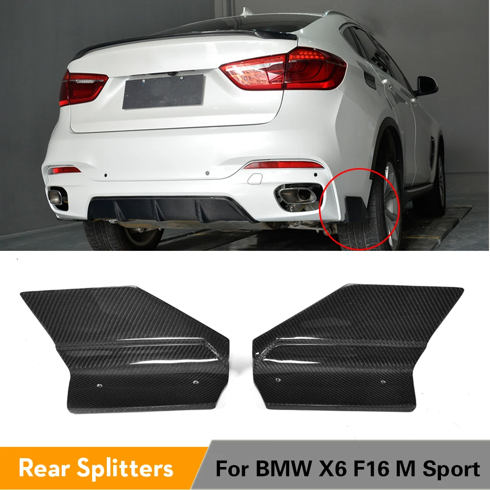 2 шт. углеродного волокна сзади плавники сплиттеры Cupwings крылышками для BMW X6 F16