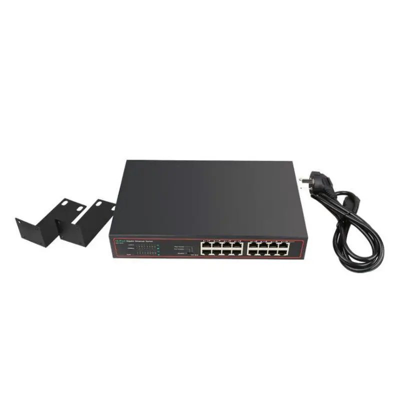 

16 Port 10/100/1000Mbps Gigabit Switch RJ45 VLAN Ethernet Switch for CCTV IP Camera Network Switch for PC Desktop Laptop
