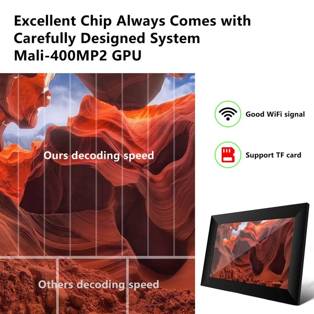 P100 Wi Fi 10 1 дюймовая цифровая фоторамка 1280x800 IPS сенсорный Экран 16 Гб смарт