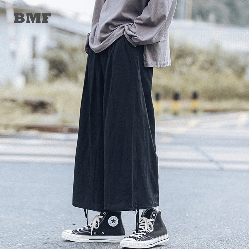 

Japanese Streetwear Loose Plus Size Wide Pants Spring Summer Thin Casual Cropped Trouser Baggy Korean Fashion Oversized Bloomers