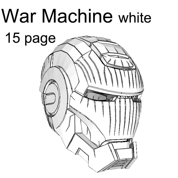 War Machine white Железный человек DIY может носить шлем 1:1 Бумажная модель нужна ручная работа - Цвет: War Machine white