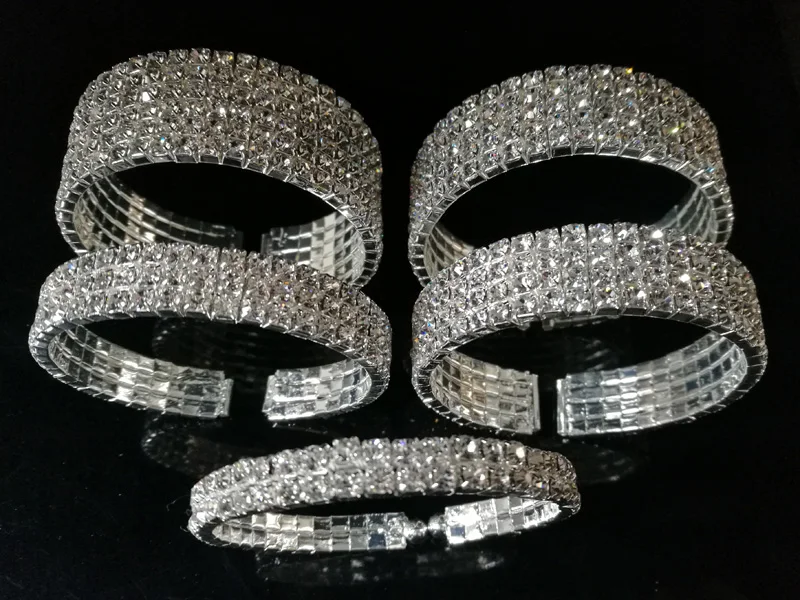 Женский модный браслет стразы с кристаллами Открытый боковым отверстием