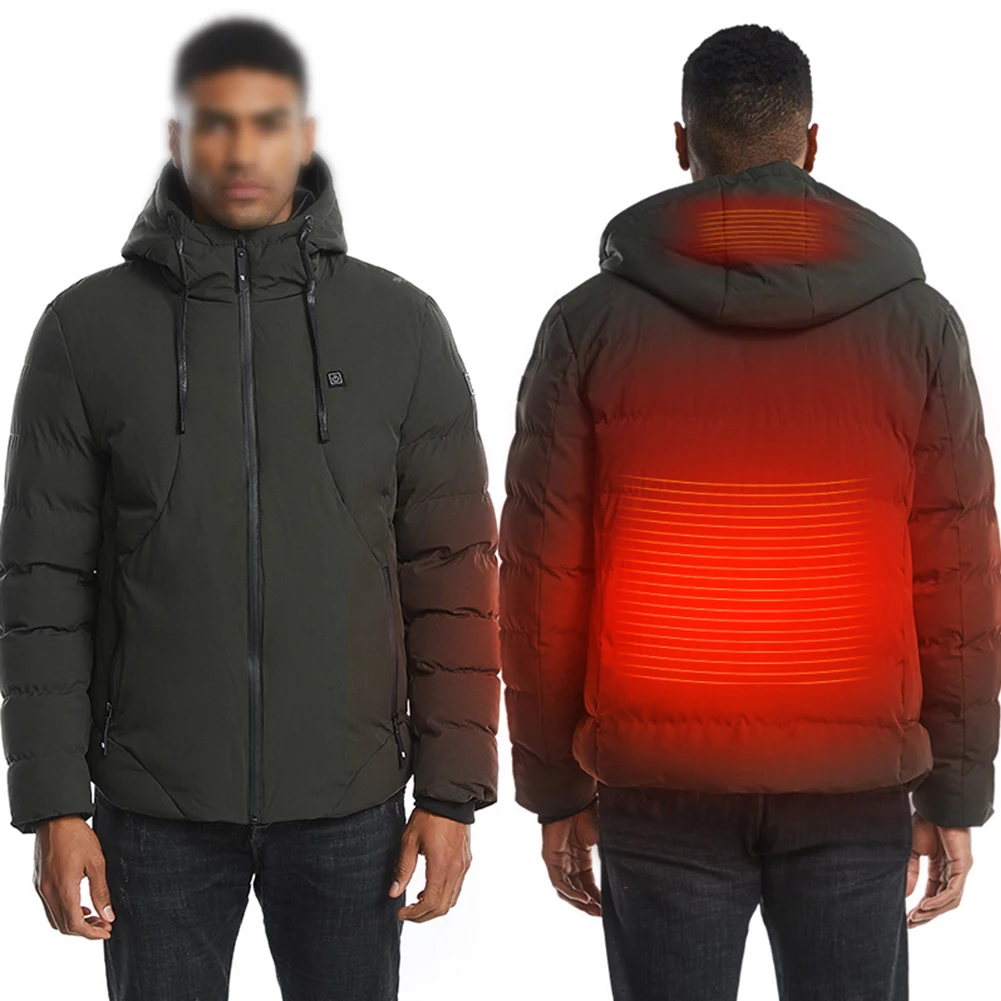 Мужская Теплая стеганая куртка с капюшоном зимняя теплая водонепроницаемая