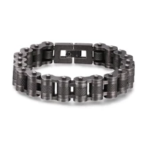 vintage bicycle chain link bracelet black stainless steel beaded punk viking mens bracelets bangles fashion male jewelry gift