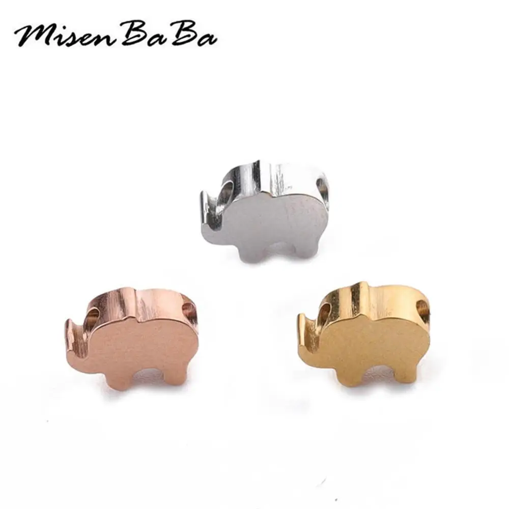 5 шт./лот полированные шармы в виде слона из нержавеющей стали с животными для