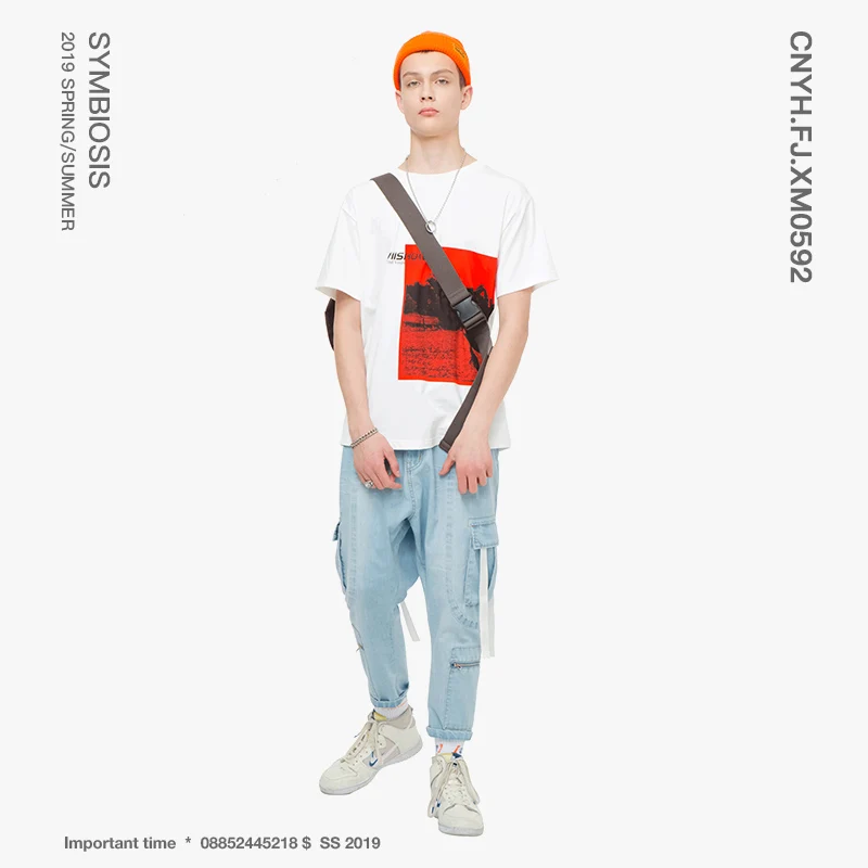 VIISHOW 2019 летняя футболка с короткими рукавами Мужская холодный белый Круглый