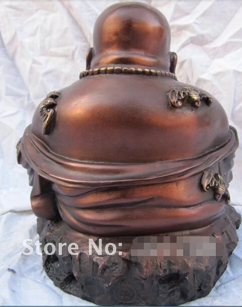 Бесплатная доставка чистая бронза буддизм Лаки Гармония приносит статуя Будды