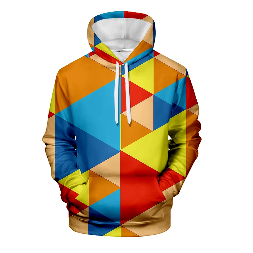 WAMNI разноцветная толстовка с 3D принтом мужской осенний пуловер геометрическим