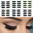 4 пары 2в1 многоразовые наклейки для подводки глаз и ресниц водостойкие долговечные для женщин и девочек вечерние аксессуары для ежедневного макияжа