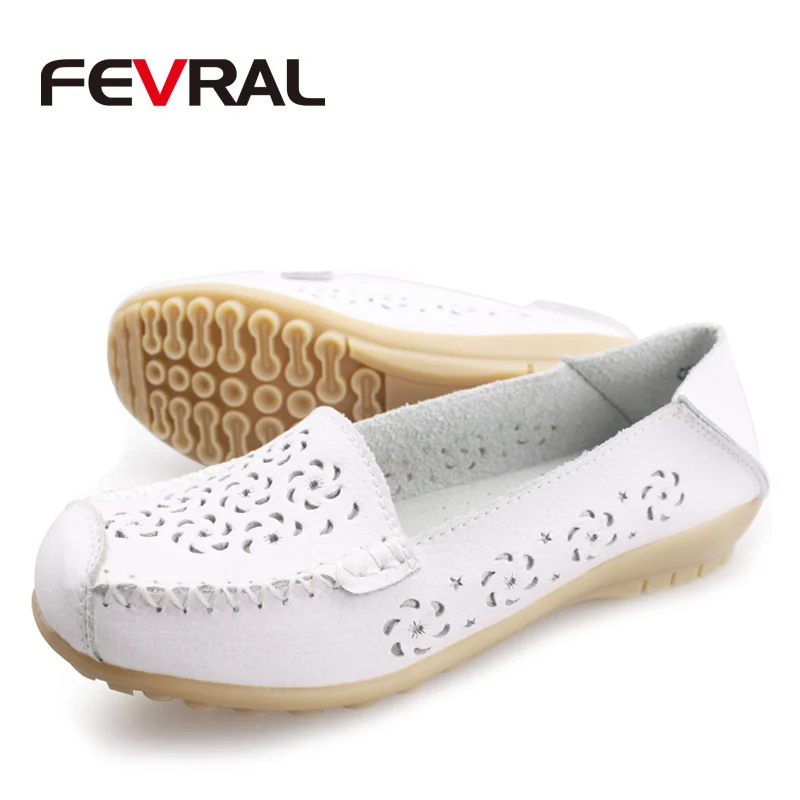 Женские Дышащие туфли на плоской подошве FEVRAL брендовые Повседневные слипоны из