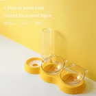 Двойная миска для кошек, влагонепроницаемое горлышко, двойного назначения, автоматическая кормушка с тремя чашами, автоматическая миска для питья, поворотная, для домашних животных