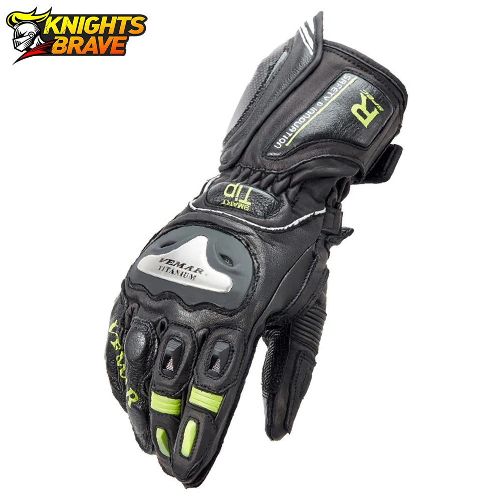

VEMAR Motorcycle Gloves Genuine Leather Guantes Moto Carbon Fiber Professional Cycling Gloves Touch Screen Moto Motocross Gloves