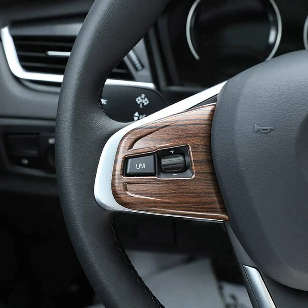 

ABS Plastic Steering Wheel Button Cover Trim For BMW X1 F48 2016-2019 X2 F47 2018 2 Series 218i F45 F46 Pine Wood