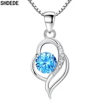 shdede women necklaces heart pendants embellished with crystals from austrian wedding party fashion jewelry gifts wh157