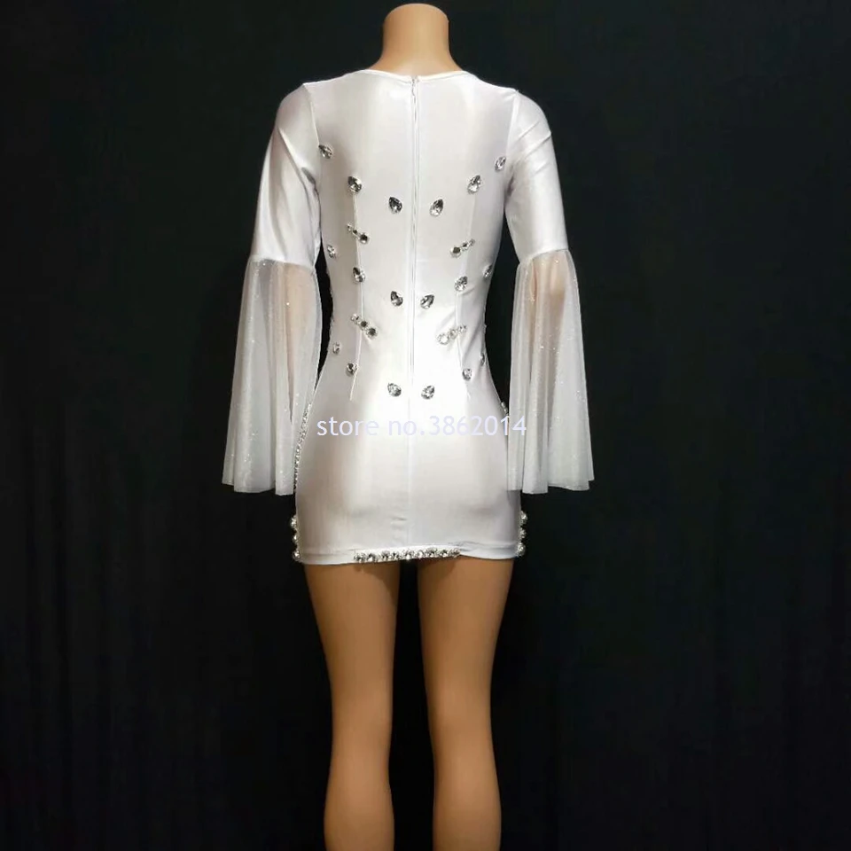 Роскошное белое мини платье стразы женские облегающие платья на день рождения