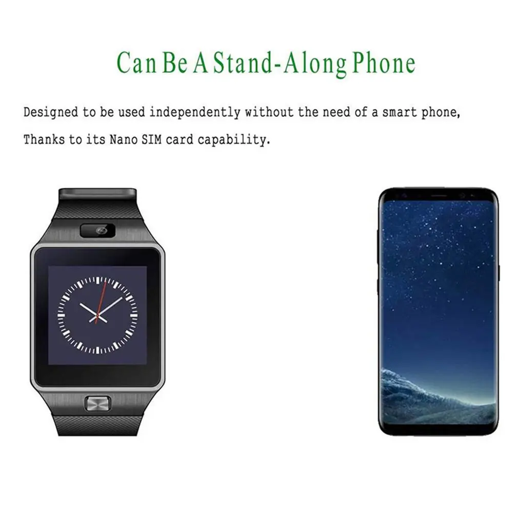 Bluetooth-совместимые смарт-часы Smartwatch DZ09 с функцией Android-телефона, звонком, Relogio, 2G GSM SIM-картой, слотом для TF-карты, камерой и функцией Push-сообщений.