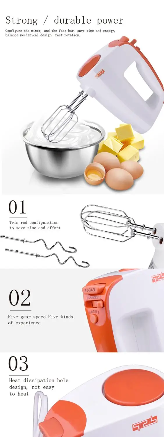 Ручной взбивалка для выпечки ручной миксер 6 скоростей регулируемый смеситель