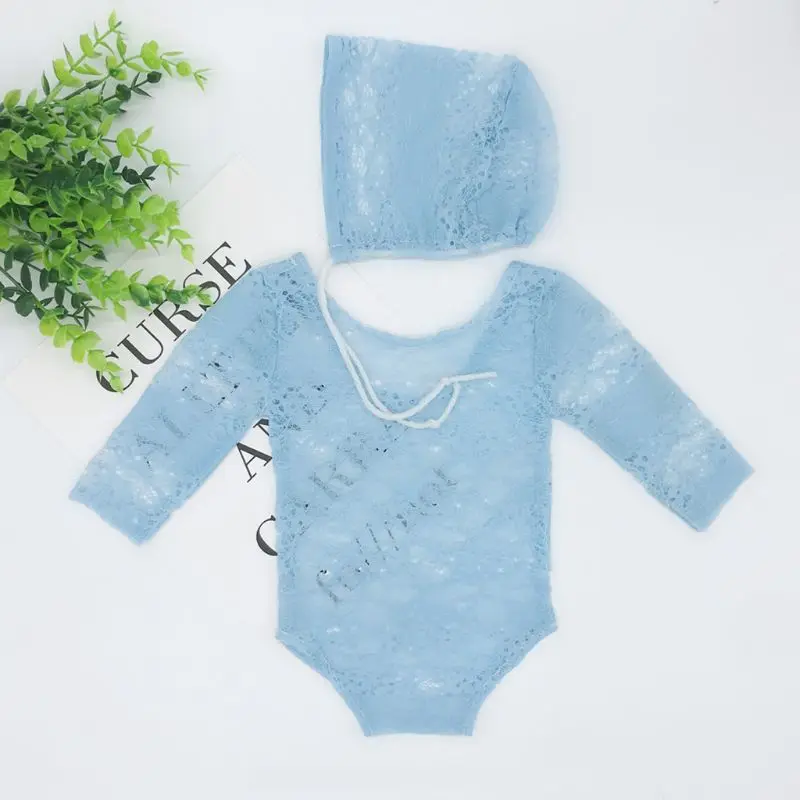 

New Children Photography Clothing Newborn Lace Clothes Full Moon Hundred Days Baby Princess Hat Onesies R7RB