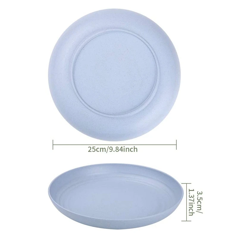 

8Pcs Wheat Straw Dinner Plates, Dinner Plates Dessert Plates Unbreakable Dinner Plates for Salad Pasta Steak Fruit 25CM