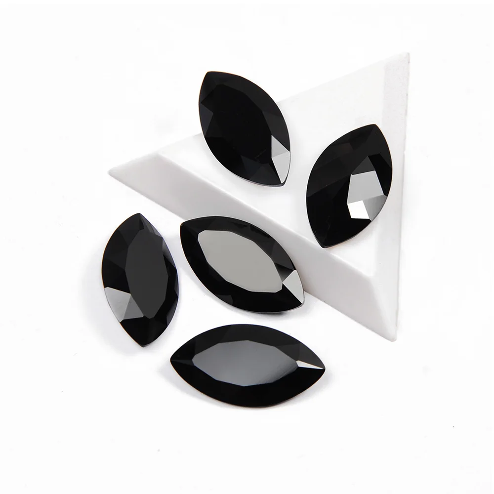 CTPA3bl 4227, струйный цвет, форма Navette 17x32 мм, блестящий задний Стразы для 3D украшения ногтей