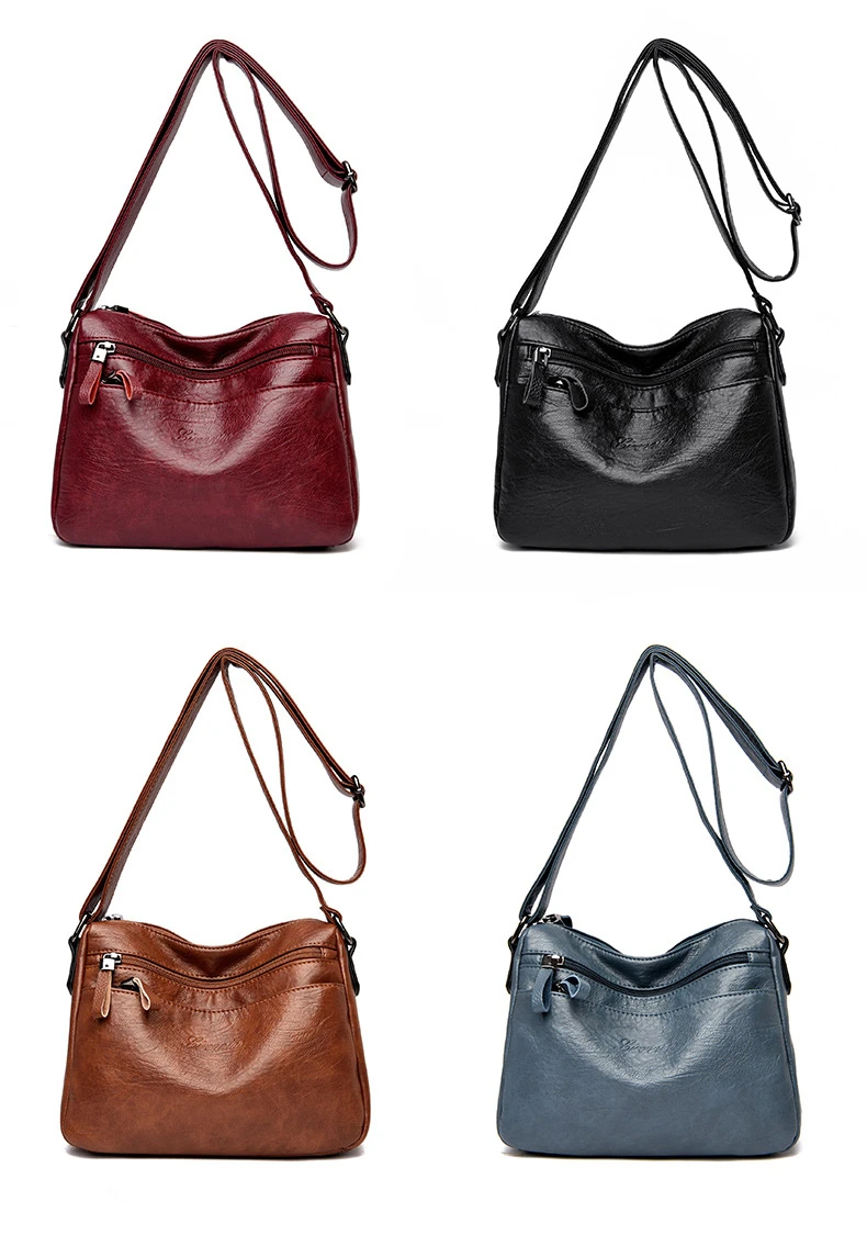 

Simple All Match Ladies Leather Shoulder Bag Solid Color Soft Pu Large Capacity Crossbody Bag For Women New 2021 Designer Luxury