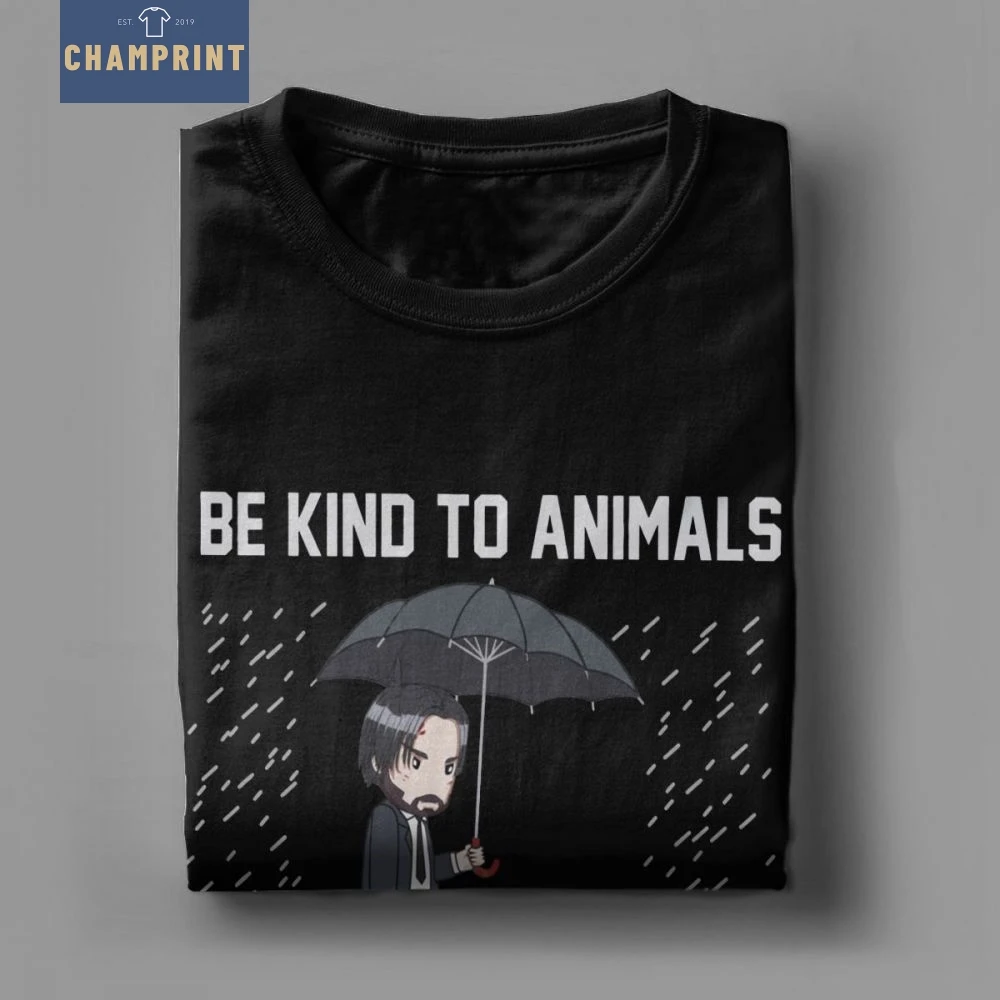 Мужские футболки John Wick Be kind to animals or Ill Kill You с коротким рукавом топы одежда круглым