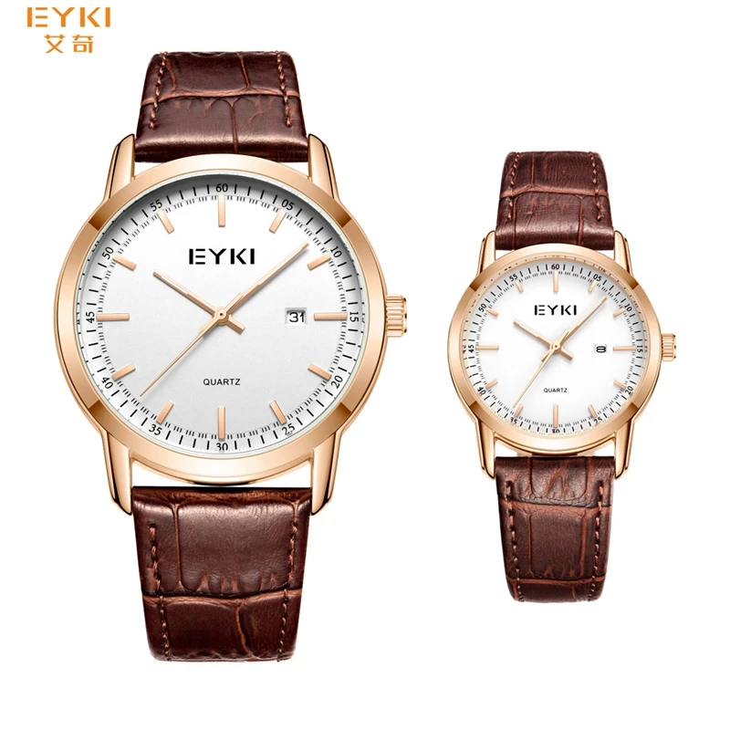EYKI 1151 Luxury Quartz Watch Men Women Casual Wristwatch Lovers Watches Leather Watchband Clock Male  relogio masculi 2019 News