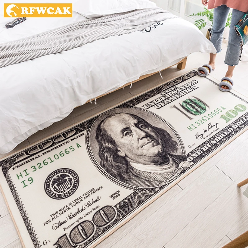 RFWCAK креативный американский доллар 3D ковер для гостиной коврик напольный