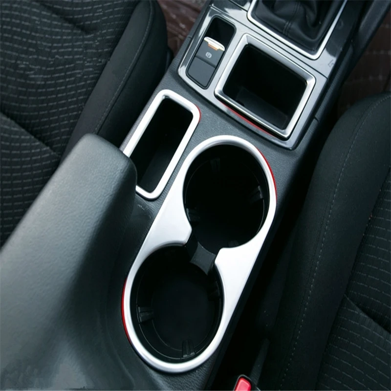 

WELKINRY for Mazda CX-5 KE 2015 2016 chrome stick gear shift level table base water bottle cup holder storage box container trim