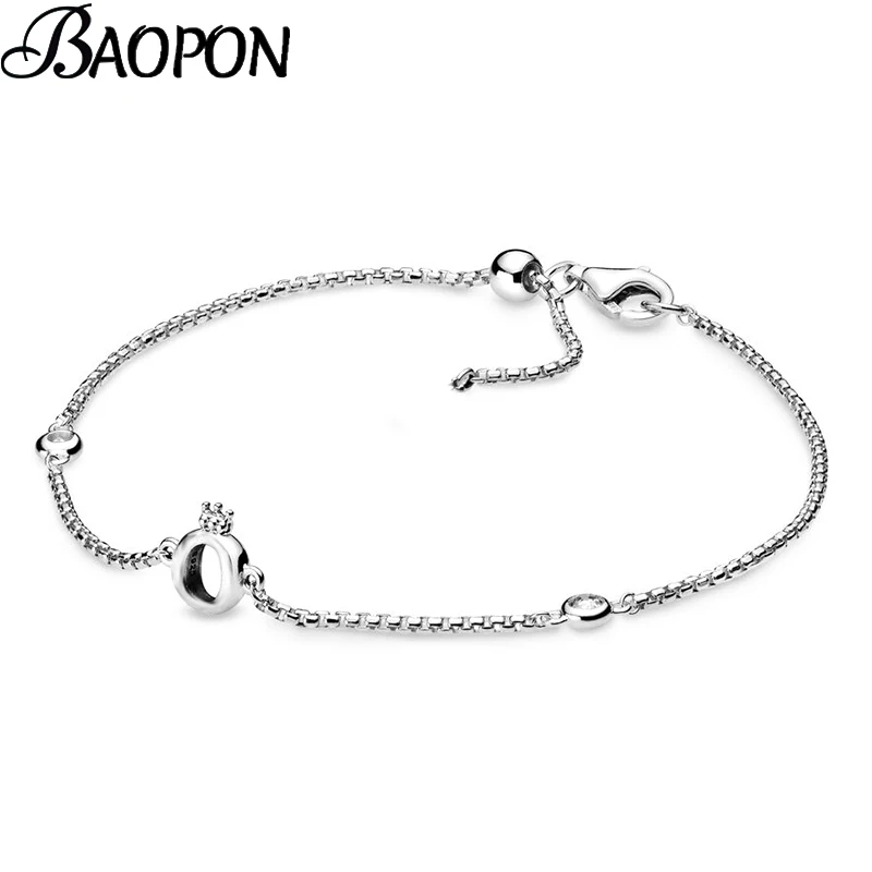 

Shining Crown O Bracelets Adjustable Cubic Zirconia Chain Charm Bracelet Bangles For Women Men Couples Jewelry Gift Dropshipping