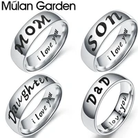 mg mom son daughter letter ring for family stainless steel rings hot sale gift mothers day valentines day anniversary gifts