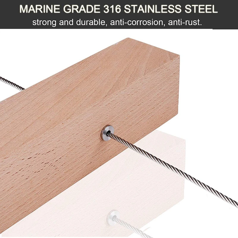 

82 Pack Protector Sleeves Grommet for 1/8 inch Cable Deck Railing Cable Sleeves Wood Post Protector with Drill Bit