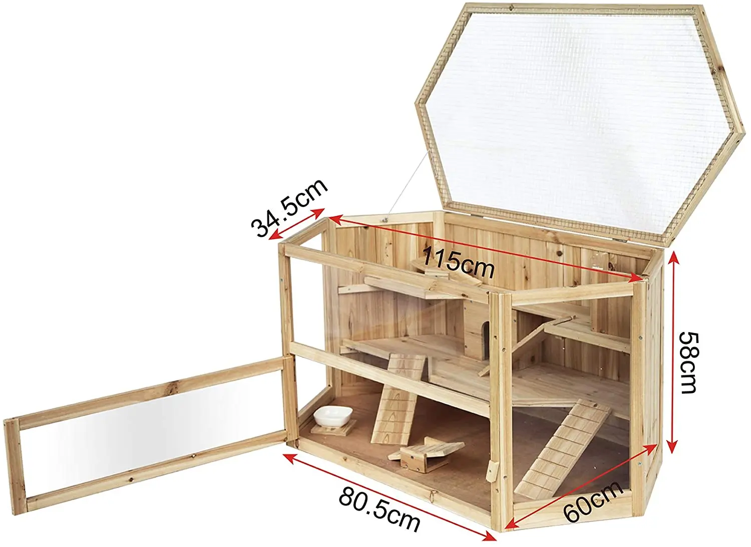 

Hamster Cage Wooden Hut Mouse Cage for Small Animals Hamster Hideout Rat Room Sleeping Play Pet House Cage Home Supplies