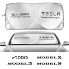 Солнцезащитные козырьки для лобового стекла автомобиля, солнцезащитные козырьки для переднего стекла автомобиля Tesla модель 3 X S Y P100D, буквы Tesla, автомобильные аксессуары
