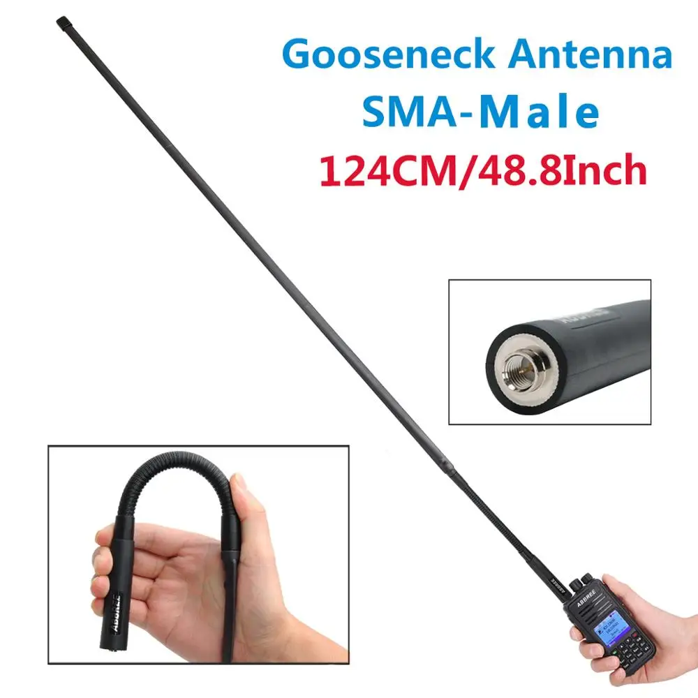 Тактическая антенна SMA-Male с S-образной горловиной ABBREE VHF UHF 144/430 МГц для Yaesu FT-60R Puxing