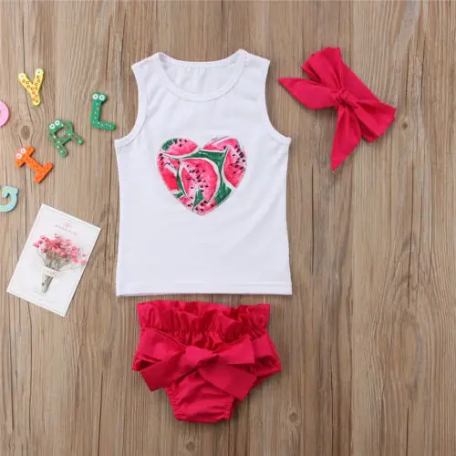 Новинка 2018 года летний хлопковый топ для новорожденных с арбузом из 2 предметов