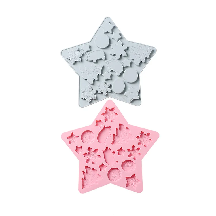 

Pentagram Christmas Day Silicone Mold Chocolate Fudge Cake Mould Homemade ice cube pudding mold Household kitchen utensils