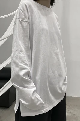 

New Niche design with side Split 2020 spring long sleeve t shirt for men and women womens clothing