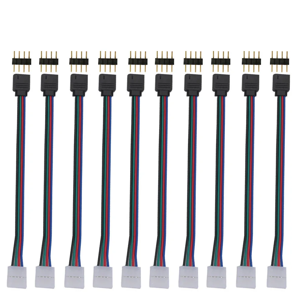 10 шт. мм 4 штыря штыревой разъем PCB кабель для RGB 5050 3528 Светодиодная лента s