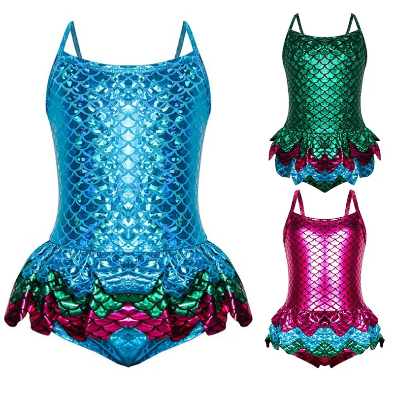 

Kids Swimmable Mermaid Tail for Girls One-piece Swimming Bating Suit Mermaid Costume Swimsuit Fish scale swimsuit skirt Goggle
