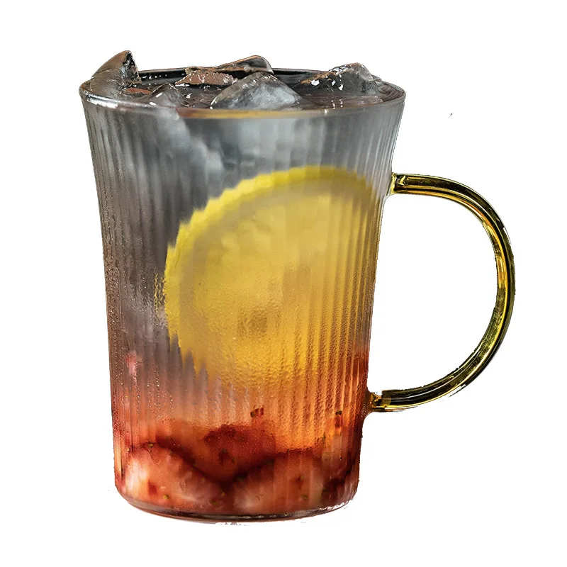 

Creative vertical glass, men's household Fengshui cup, simple women's fresh and heat-resistant juice coffee milk cup