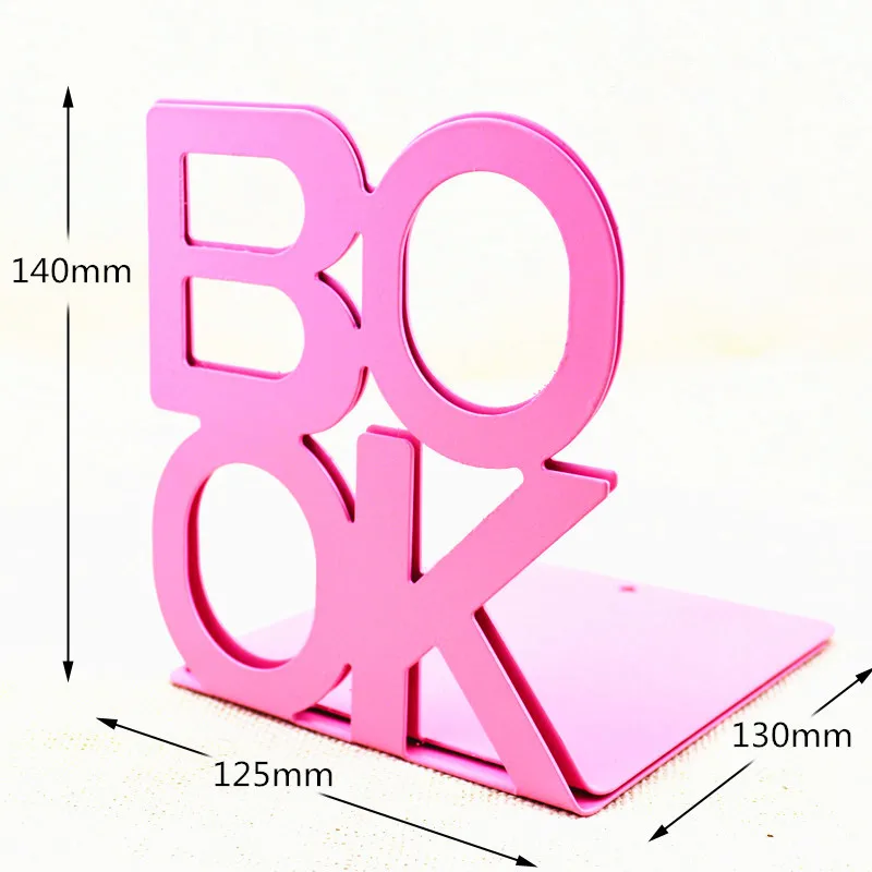 2 Pcs Alphabet Shaped Metal Bookends Creative Iron Book Support Holder Desk Organizer Shelf Stand Office Supplies | Дом и сад