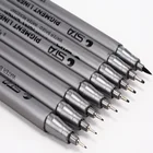 Ручка с микроновым наконечником STA 9 шт.компл., водостойкая, черная, водный маркер для рисования манги, комиксов