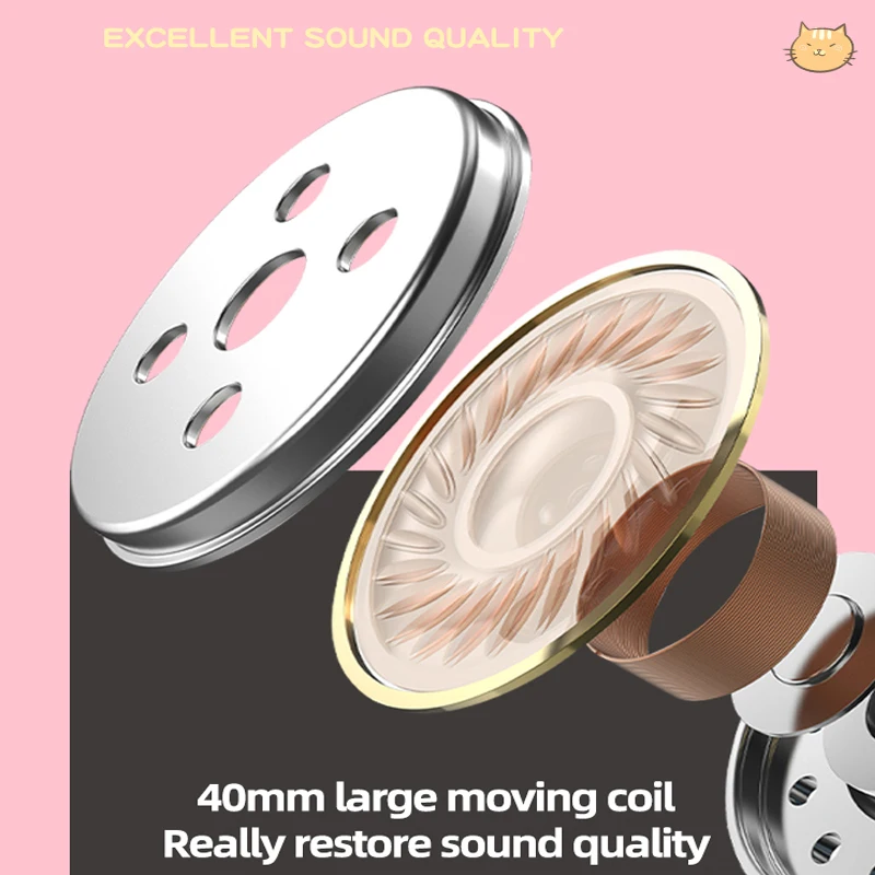 Беспроводные наушники со вспышсветильник милые кошачьи ушки с микрофоном и