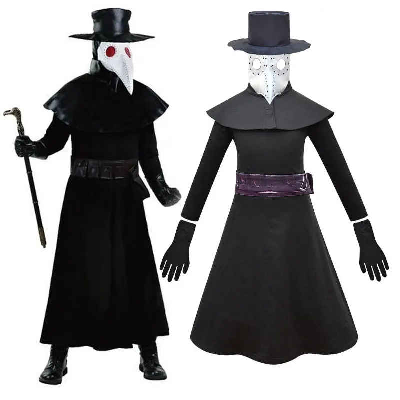

Plague Doctor Costumes for Kids Steam Punks Scary Horror Doctor Masque Halloween Costumes for Kids Dress Girl Dress Carnival
